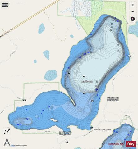 Franklin Lake depth contour Map - i-Boating App - Streets
