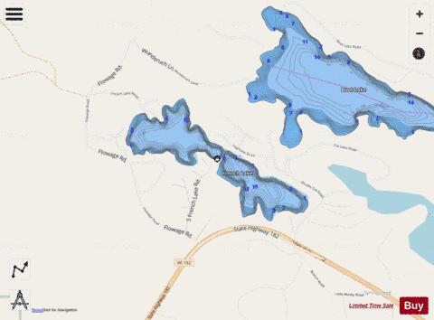 French Lake depth contour Map - i-Boating App - Streets