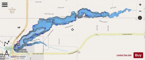 Friendship Lake depth contour Map - i-Boating App - Streets