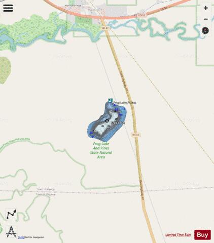 Frog Lake B depth contour Map - i-Boating App - Streets