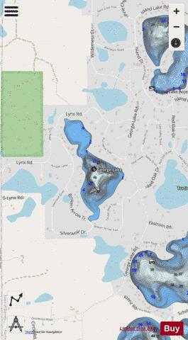 George Lake depth contour Map - i-Boating App - Streets