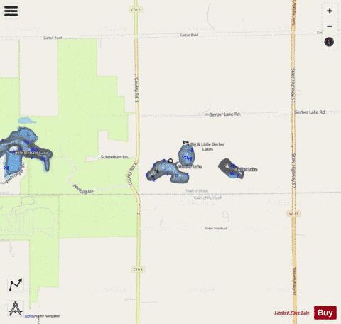 Gerber Lake depth contour Map - i-Boating App - Streets