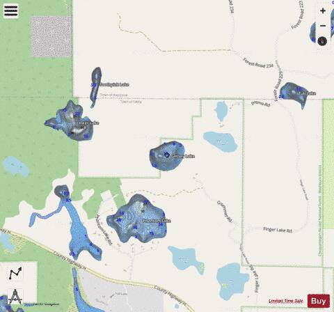 Getsey Lake depth contour Map - i-Boating App - Streets