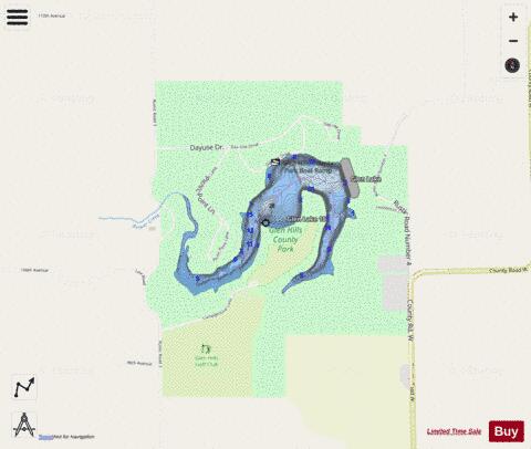 Glen Lake depth contour Map - i-Boating App - Streets
