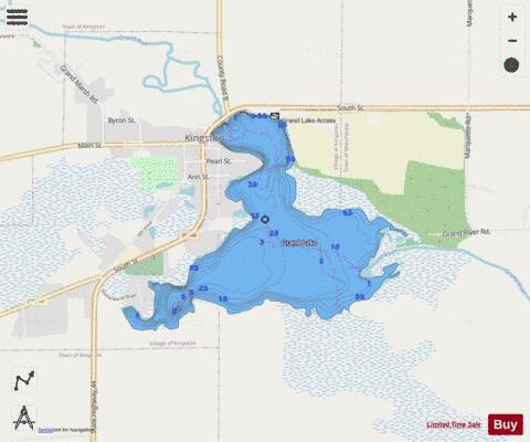 Grand Lake  Millpond depth contour Map - i-Boating App - Streets