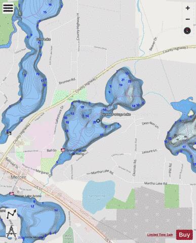 Grand Portage Lake depth contour Map - i-Boating App - Streets