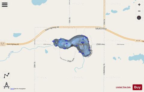 Grenquist Lake depth contour Map - i-Boating App - Streets