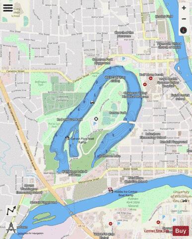 Halfmoon Lake B depth contour Map - i-Boating App - Streets