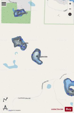 Happles Lake depth contour Map - i-Boating App - Streets
