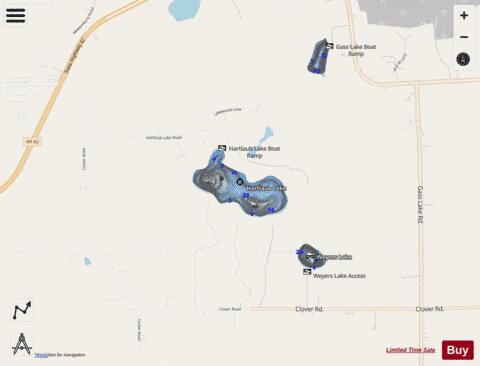 Hartlaub Lake depth contour Map - i-Boating App - Streets
