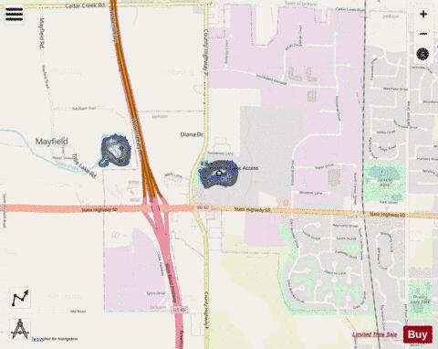 Hasmer Lake depth contour Map - i-Boating App - Streets