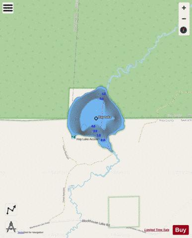Hay Lake depth contour Map - i-Boating App - Streets