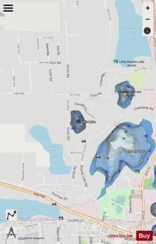 Hillis Lake depth contour Map - i-Boating App - Streets