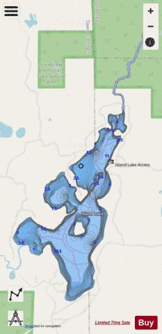 Island Lake A depth contour Map - i-Boating App - Streets