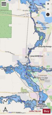 Jersey City Flowage depth contour Map - i-Boating App - Streets