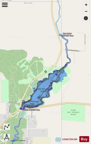 Jordan Pond depth contour Map - i-Boating App - Streets