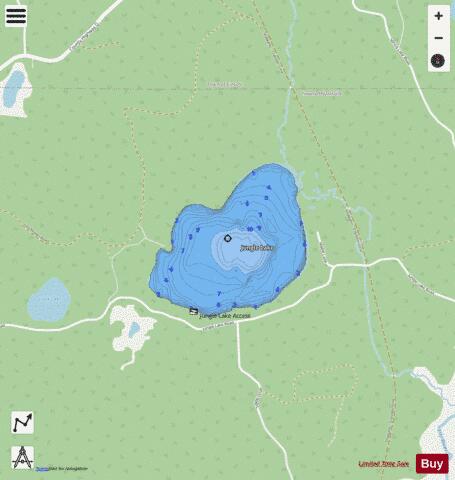 Jungle Lake depth contour Map - i-Boating App - Streets