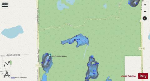 Kiezer Lake depth contour Map - i-Boating App - Streets