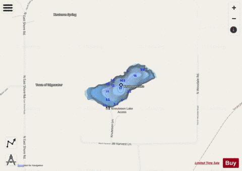 Knuteson Lake depth contour Map - i-Boating App - Streets