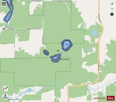 Kohlhoff Lake depth contour Map - i-Boating App - Streets