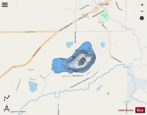 Lake Ellen depth contour Map - i-Boating App - Streets