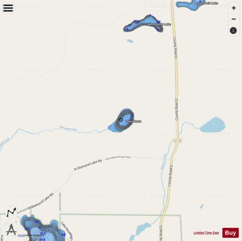 Lake Lizzy depth contour Map - i-Boating App - Streets