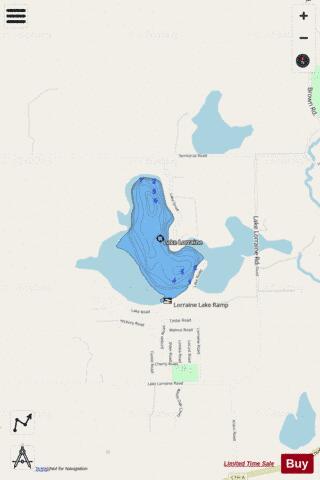 Lake Lorraine depth contour Map - i-Boating App - Streets