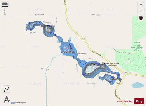 Lake Morris depth contour Map - i-Boating App - Streets