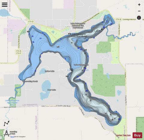 Lake Nebagamon depth contour Map - i-Boating App - Streets