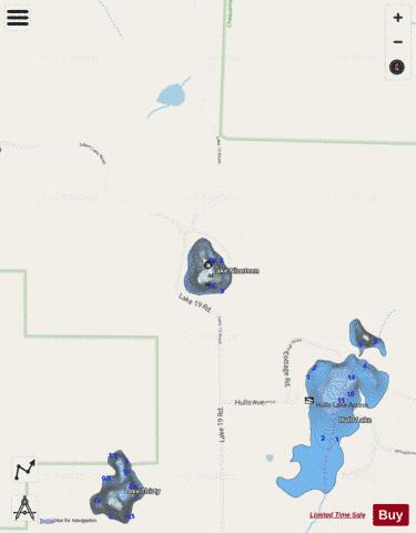 Lake Nineteen depth contour Map - i-Boating App - Streets