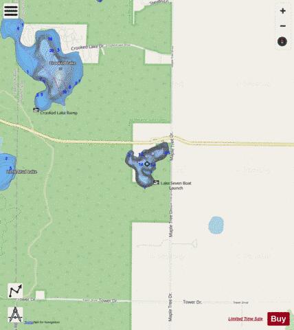 Lake Seven depth contour Map - i-Boating App - Streets