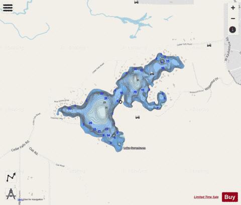 Lake Seventeen depth contour Map - i-Boating App - Streets