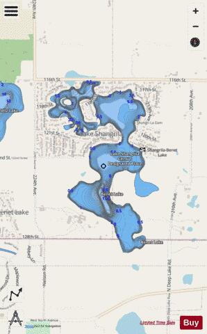 Lake Shangrila depth contour Map - i-Boating App - Streets