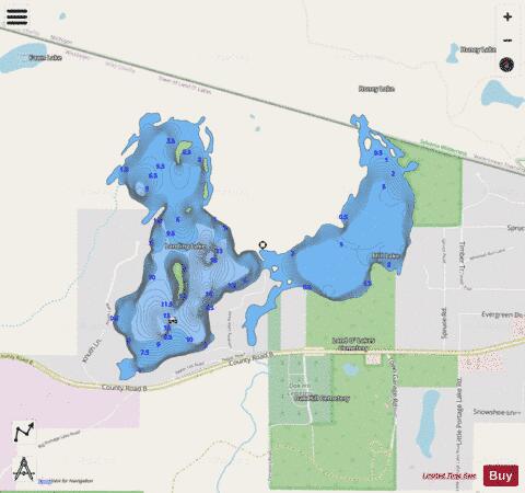 Landing Lake depth contour Map - i-Boating App - Streets