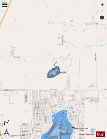 League Lake depth contour Map - i-Boating App - Streets