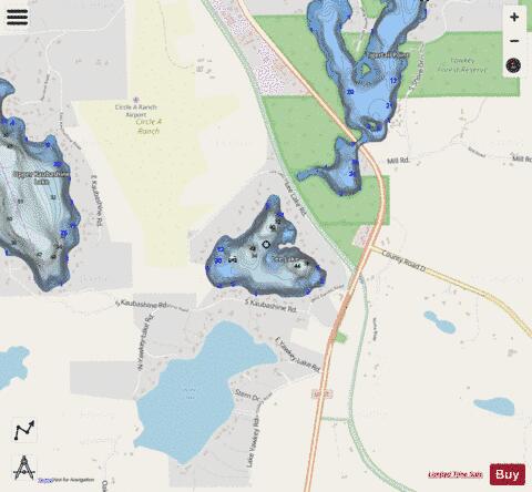 Lee Lake depth contour Map - i-Boating App - Streets