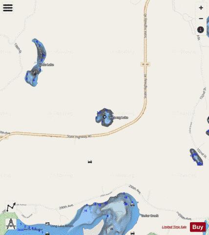 Leo Joerg Lake depth contour Map - i-Boating App - Streets