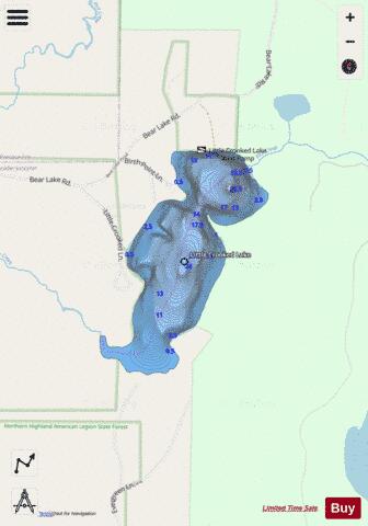 Little Crooked Lake depth contour Map - i-Boating App - Streets