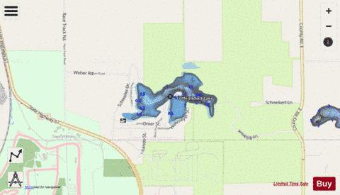 Little Elkhart Lake depth contour Map - i-Boating App - Streets