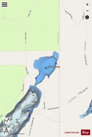 Little Mud Lake B depth contour Map - i-Boating App - Streets