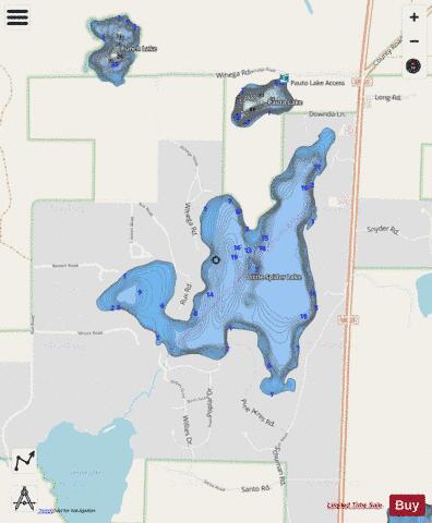 Little Spider Lake depth contour Map - i-Boating App - Streets
