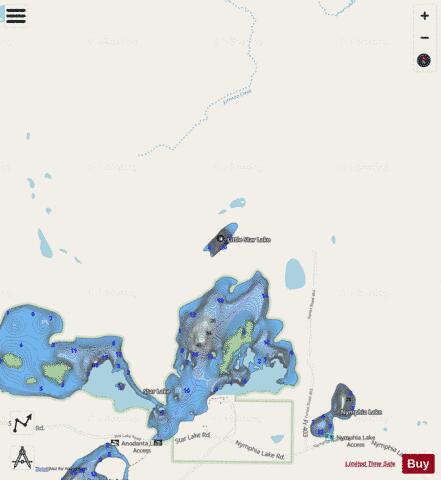 Little Star Lake A depth contour Map - i-Boating App - Streets