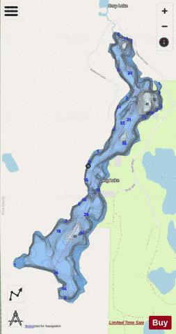 Long Lake K depth contour Map - i-Boating App - Streets