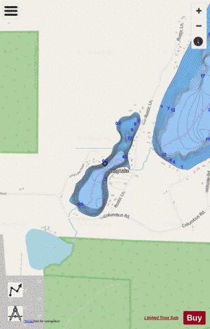Long Lake R depth contour Map - i-Boating App - Streets