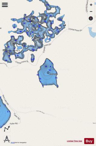 Lost Lake B depth contour Map - i-Boating App - Streets
