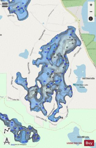Lynx Lake depth contour Map - i-Boating App - Streets