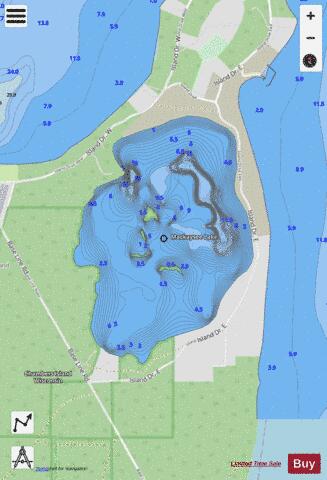 Mackaysee Lake depth contour Map - i-Boating App - Streets