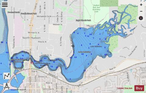 Mallalieu Lake depth contour Map - i-Boating App - Streets