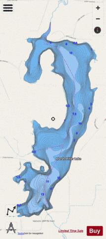 Marsh Miller Lake  Mill Pond depth contour Map - i-Boating App - Streets
