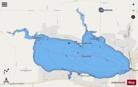 Mason Lake depth contour Map - i-Boating App - Streets